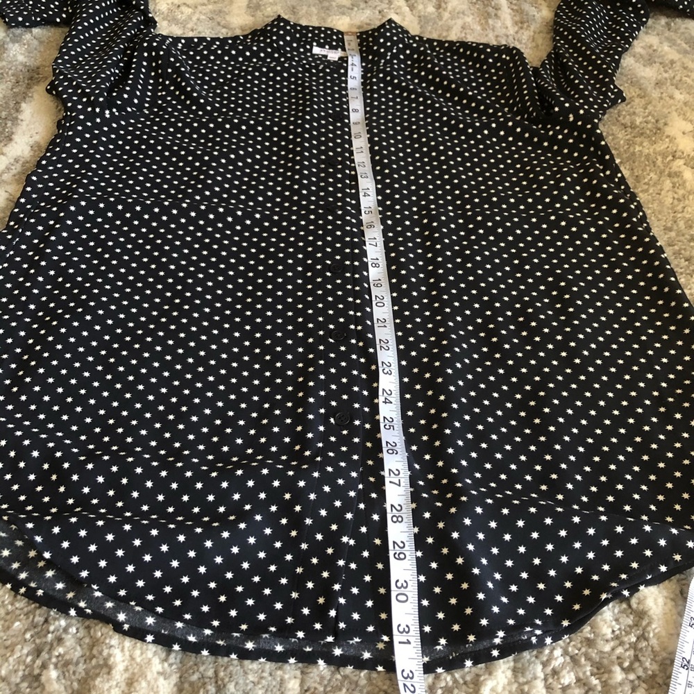 Equipment Navy and White Star Dot Blouse - Picture 7 of 8